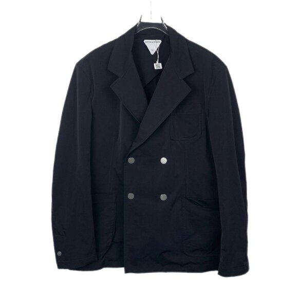 Bottega Veneta Black Double-Breasted Suit Jacket Size 50 Made In Italy - Picture 1 of 6